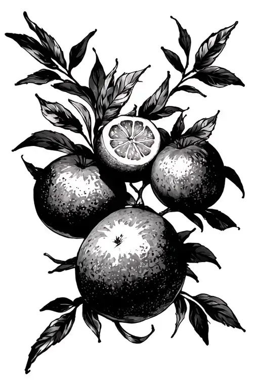 One Piece Manga X tattoo with tangerines tattoo design idea