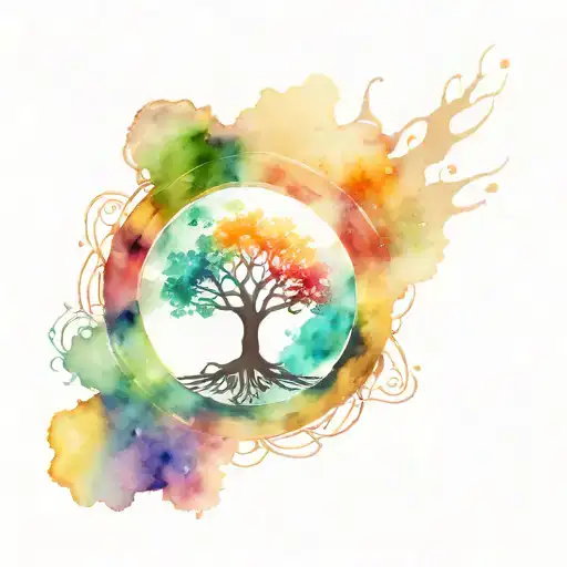 tree of life, buddha 7 chakras / energy centers tattoo design idea