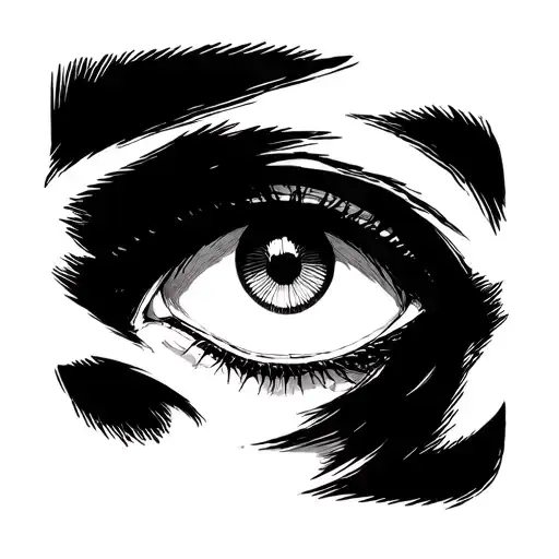 anime eyes looking tattoo design idea
