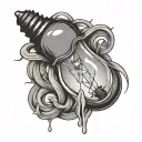 Light bulb with pervert as filament inside tattoo design idea