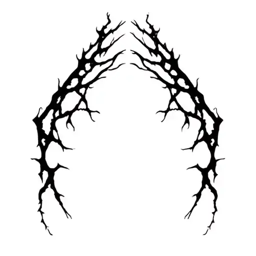 Sharp, abstract lines like tendons or energy cracks. Flowing, aggressive, irregular shape, no shading. tattoo design idea