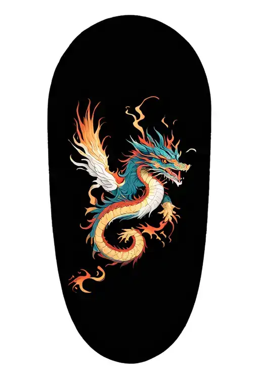 dragon and phoenix rising from the ashes tattoo design idea