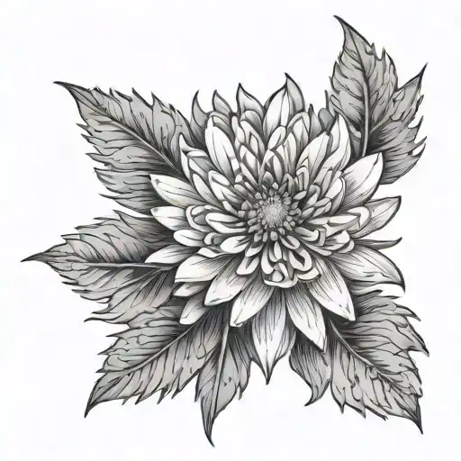 aster flower tattoo design idea