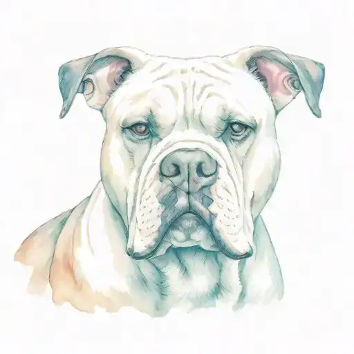 irredescent American bulldog tattoo design idea