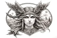 Freya goddess norse tattoo design idea