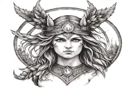 Freya goddess norse tattoo design idea