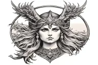 Freya goddess norse tattoo design idea