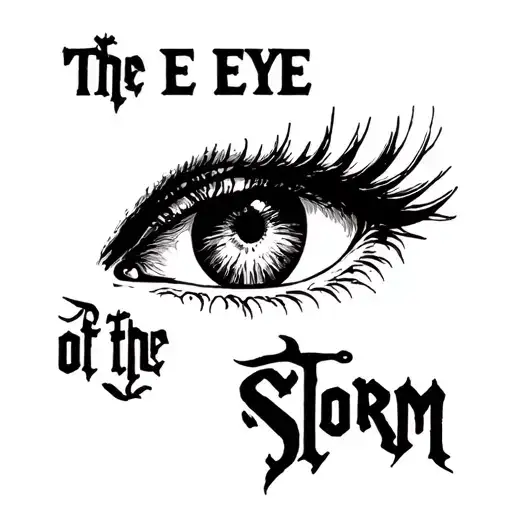 "The EYE of the Storm" text tattoo tattoo design idea