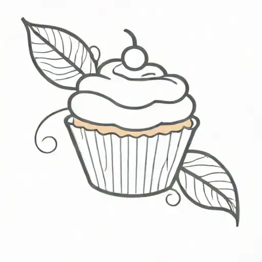 cupcake tattoo design idea