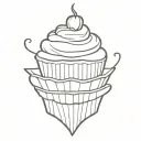 cupcake tattoo design idea