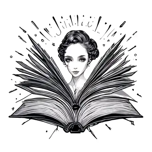 Bookish tattoo design idea
