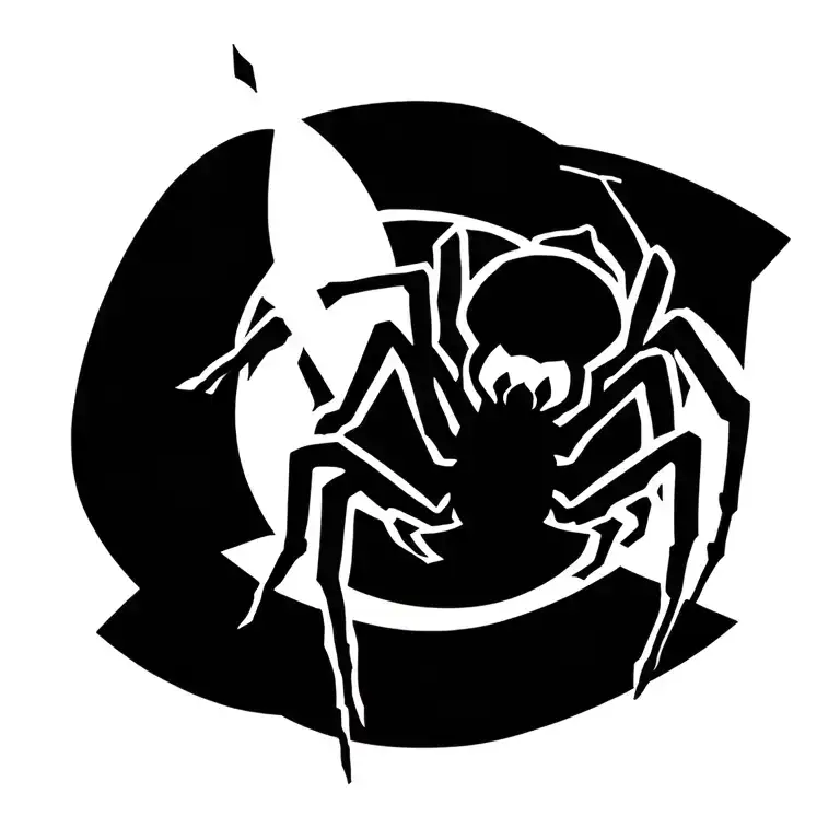 gothic spider with a cross between its legs tattoo design idea
