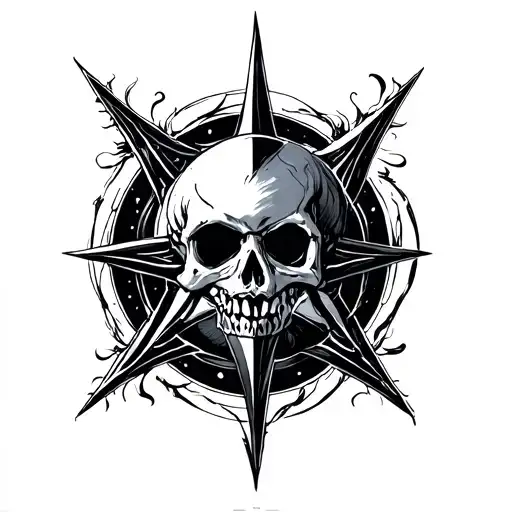 666 symbols incorporated tattoo design idea