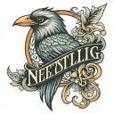 Nestlig father font tattoo design idea