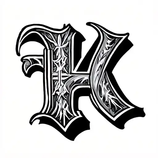 roman numeral 4 traditional lettering tattoo design idea