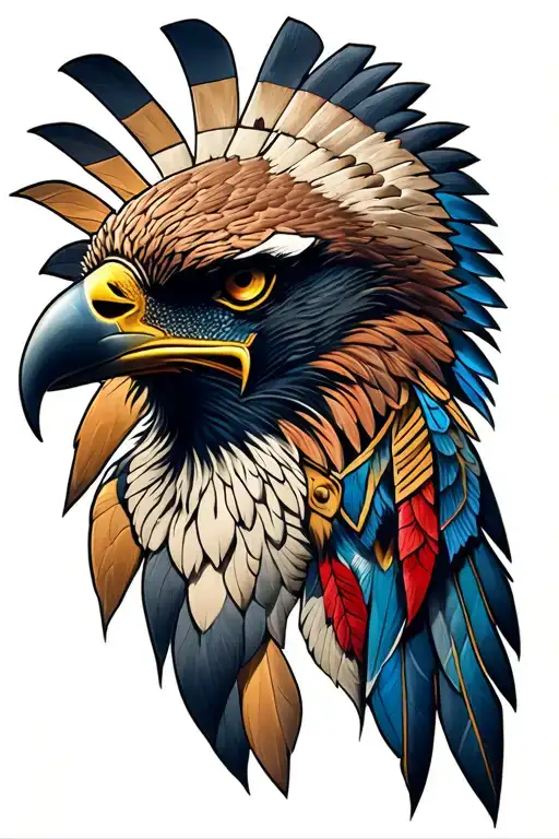 aztec warrior eagle head tattoo design idea