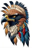 aztec warrior eagle head tattoo design idea