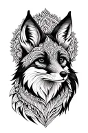 Mandala Fox tattoo design idea