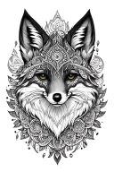 Mandala Fox tattoo design idea