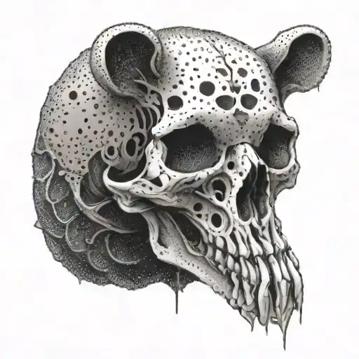 small Bear skull tattoo design idea