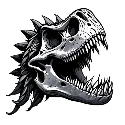 spinosaurus scull, tribal tattoo design idea