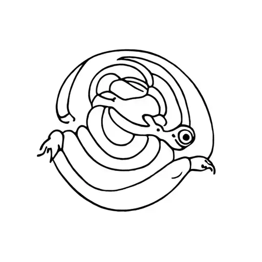 turtle worm tattoo design idea