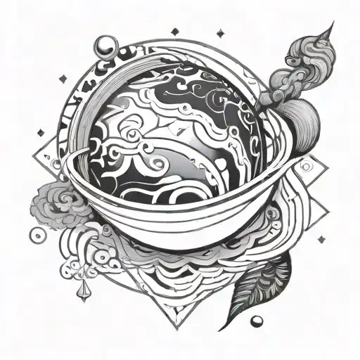 a minimalist design of Venus planet as a beautiful and intricate geometric pattern  tattoo design idea
