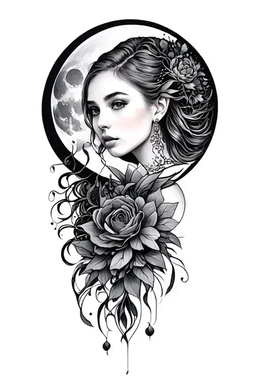 Sydney Sweeney with moon tattoo design idea