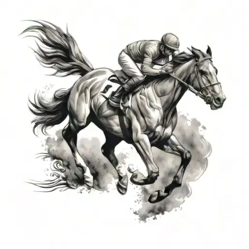Race horse running with no rider  tattoo design idea
