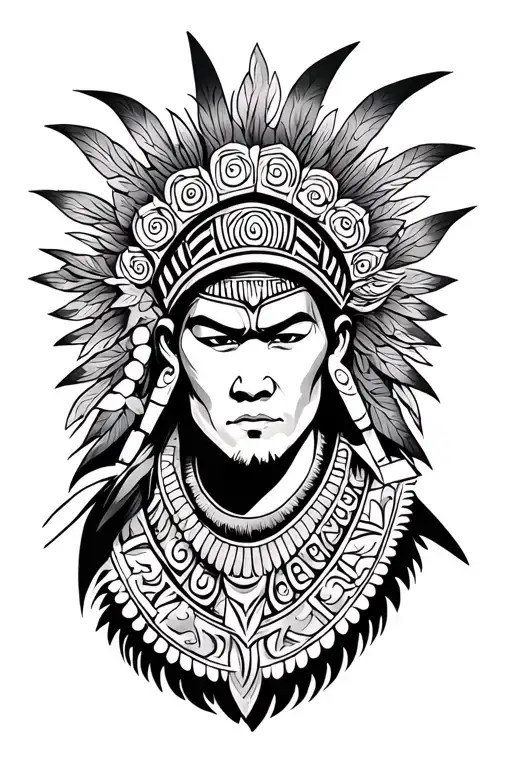 maori tattoo warrior wielding tattoo design idea