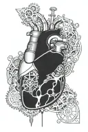 mechanical heart tattoo design idea