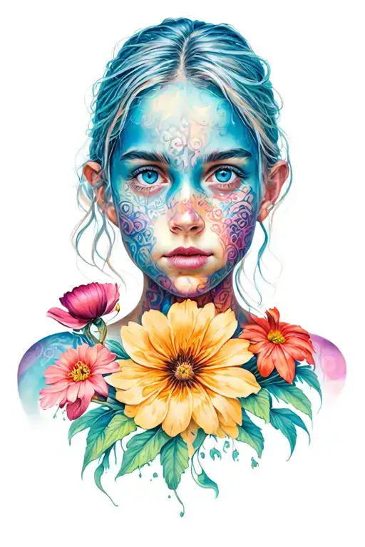 Colored tatoo a buy whos suffering from living alone tattoo design idea