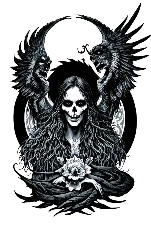 bad omens songs inspired tattoo design idea