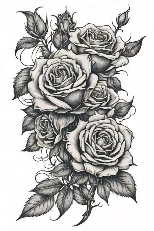 feminine wilted roses tattoo design idea