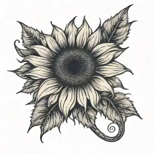 memorial sunflower with name incorporated tattoo design idea