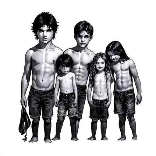 for my 4 children Michael-James, Paul-Jon, Tilly-Jordan and Anthony-jacob tattoo design idea