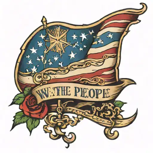 we the people American flag Oklahoma  tattoo design idea