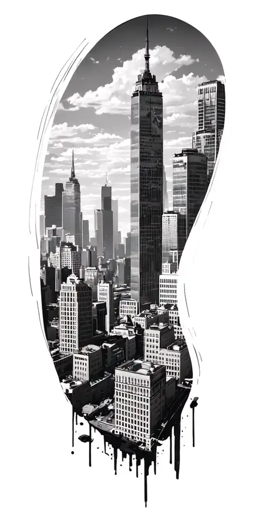 chicago city skyline tattoo design idea