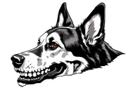 German Shepard skull tattoo design idea