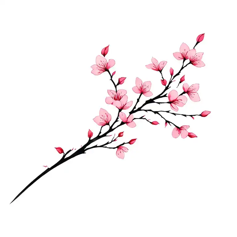 cherry blossoms tattoo design idea