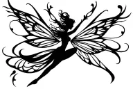 fairy playing tattoo design idea