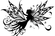 fairy playing tattoo design idea