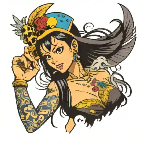 nico robin one piece tattoo design idea