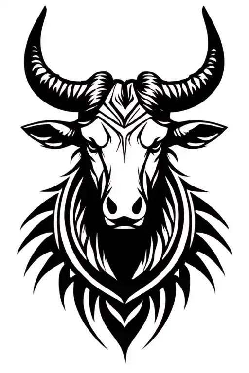 symbolic minotaur head tattoo design idea