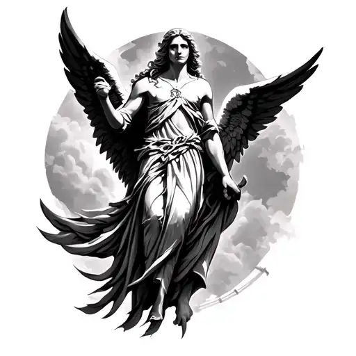 Archangel Uriel tattoo design idea