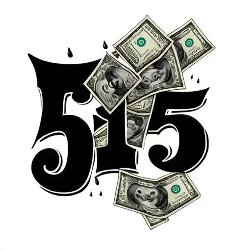 "615" "615" old school gangster clown money raining tattoo design idea
