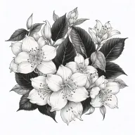 hitory botanic style tattoo design idea