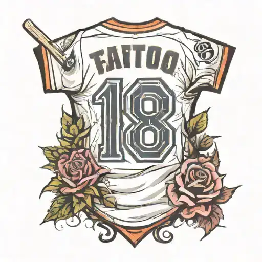 baseball jersey with the number 8 tattoo design idea