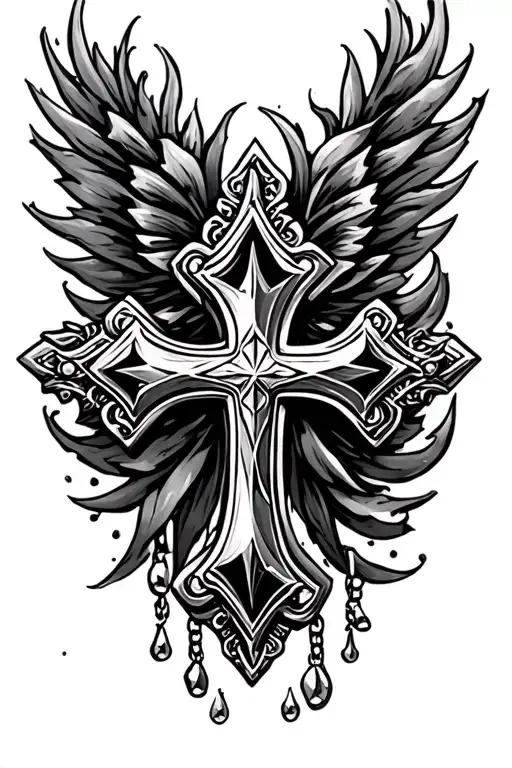 necklace cross tattoo tattoo design idea