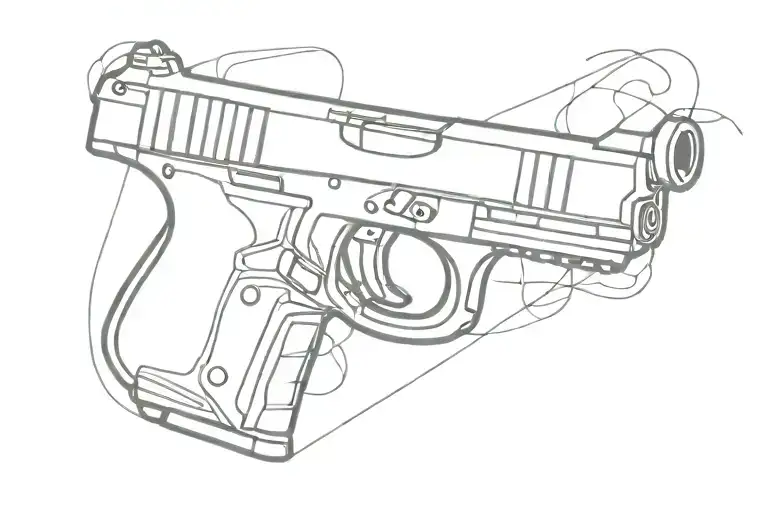 Pistol tattoo design idea